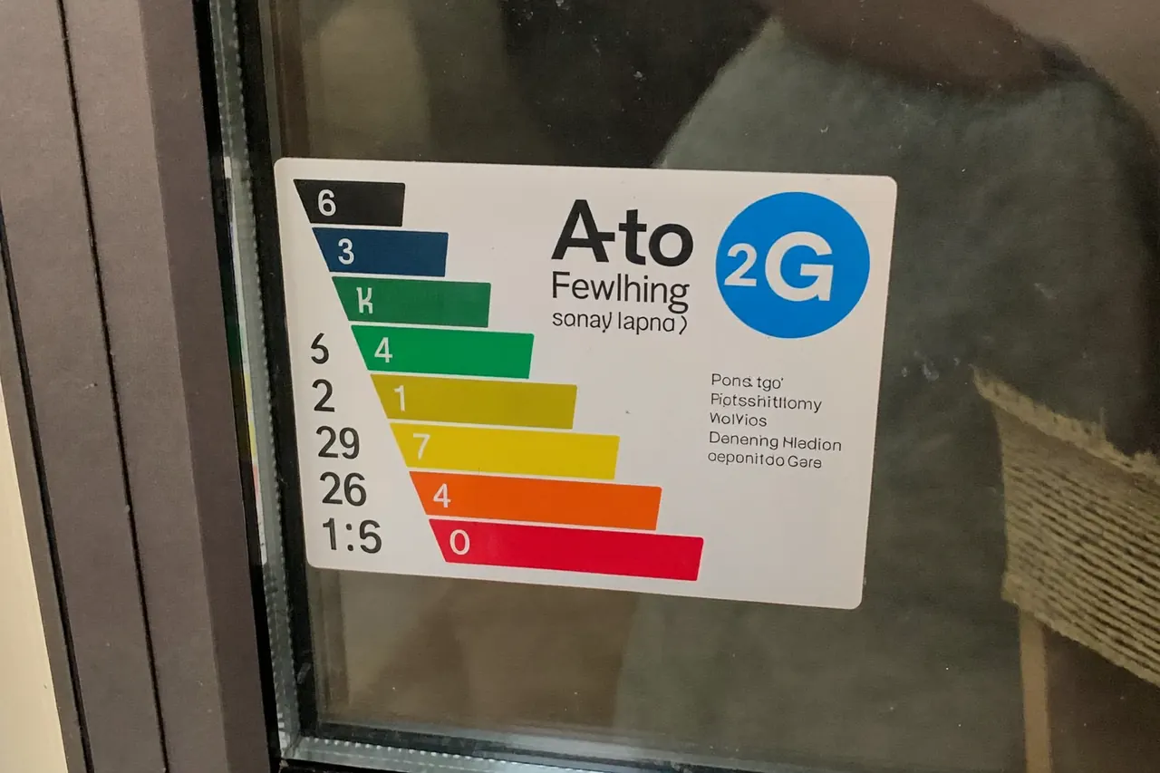 A window energy rating label showing an A-rated banding